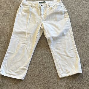 LRL Lauren Jeans White crops size 8